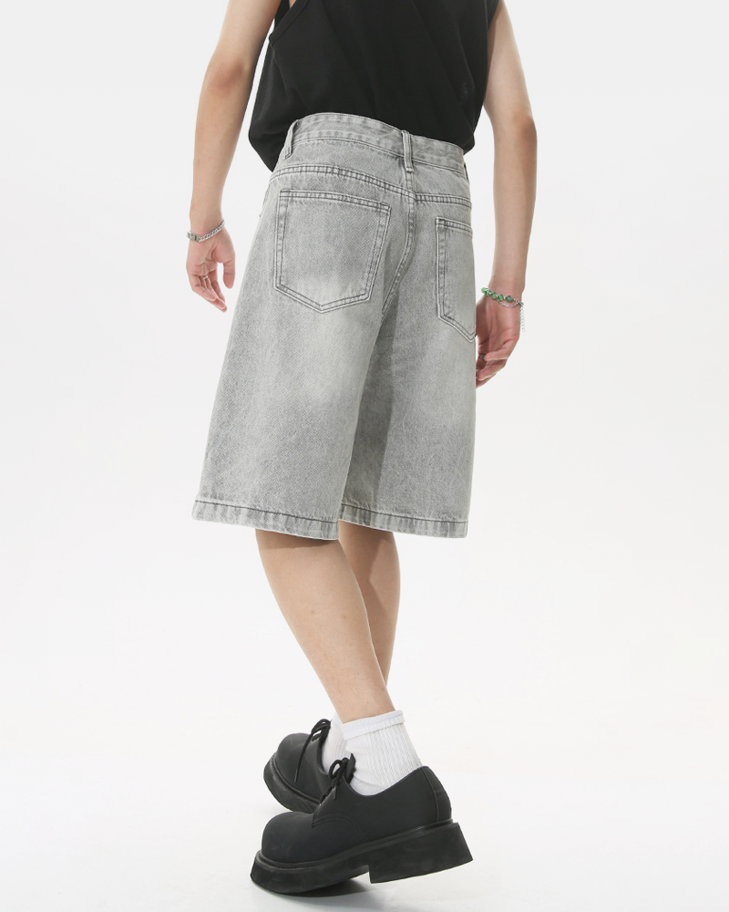 OFFSEAL Men's Gray Denim Shorts