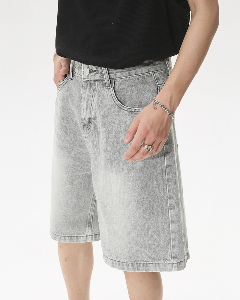 OFFSEAL Men's Gray Denim Shorts