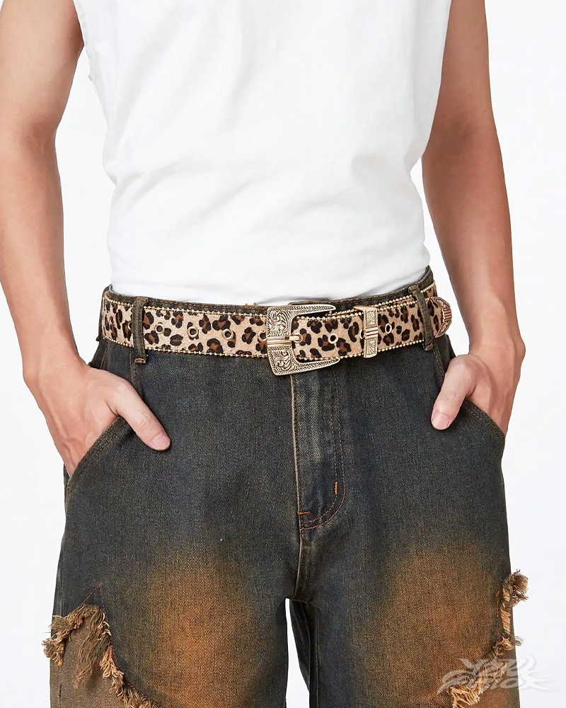 OFFSEAL Men's Leopard Print Belt