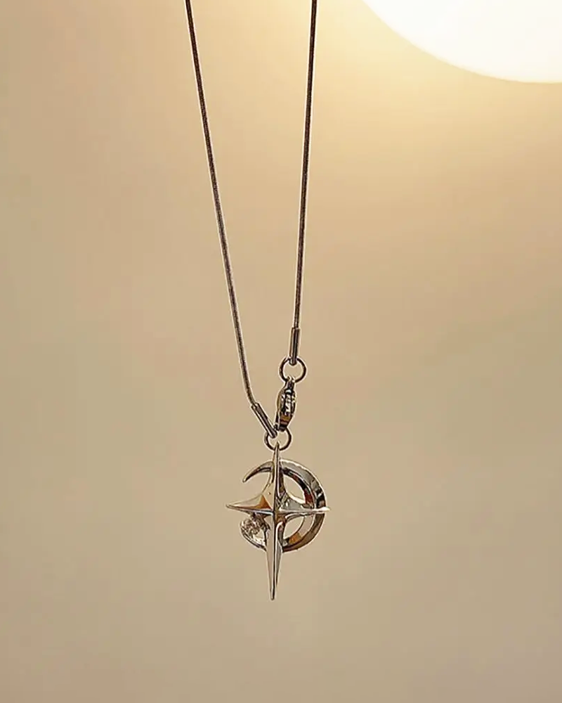 OFFSEAL Y2K Moon And Star Necklace