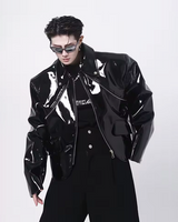 OFFSEAL Y2K Men's Patent Leather Jacket