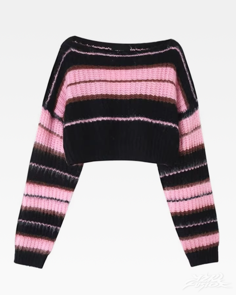 OFFSEAL Pink And Black Sweater