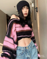 OFFSEAL Pink And Black Sweater
