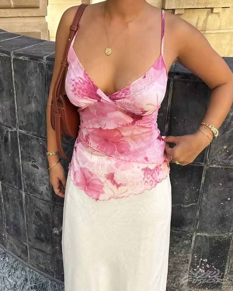 OFFSEAL Pink Floral Cami Top
