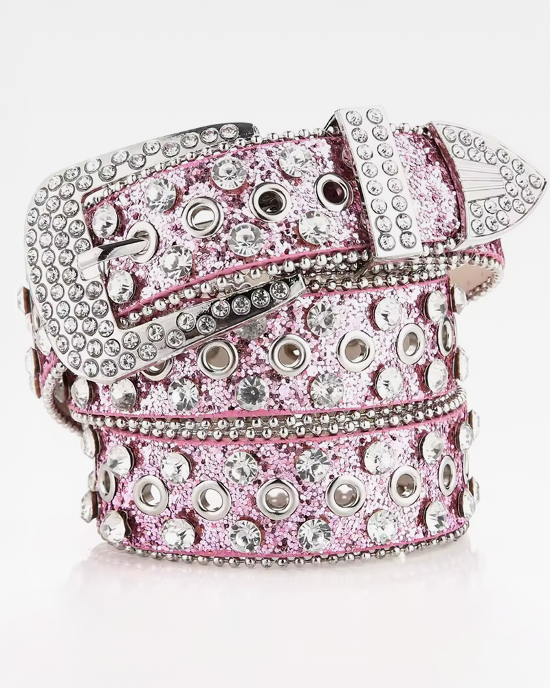 OFFSEAL Pink Rhinestone Belt
