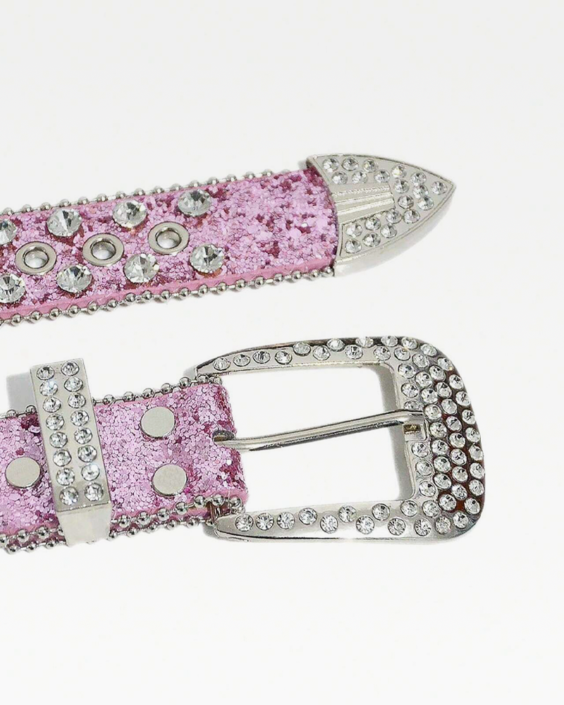 OFFSEAL Pink Rhinestone Belt