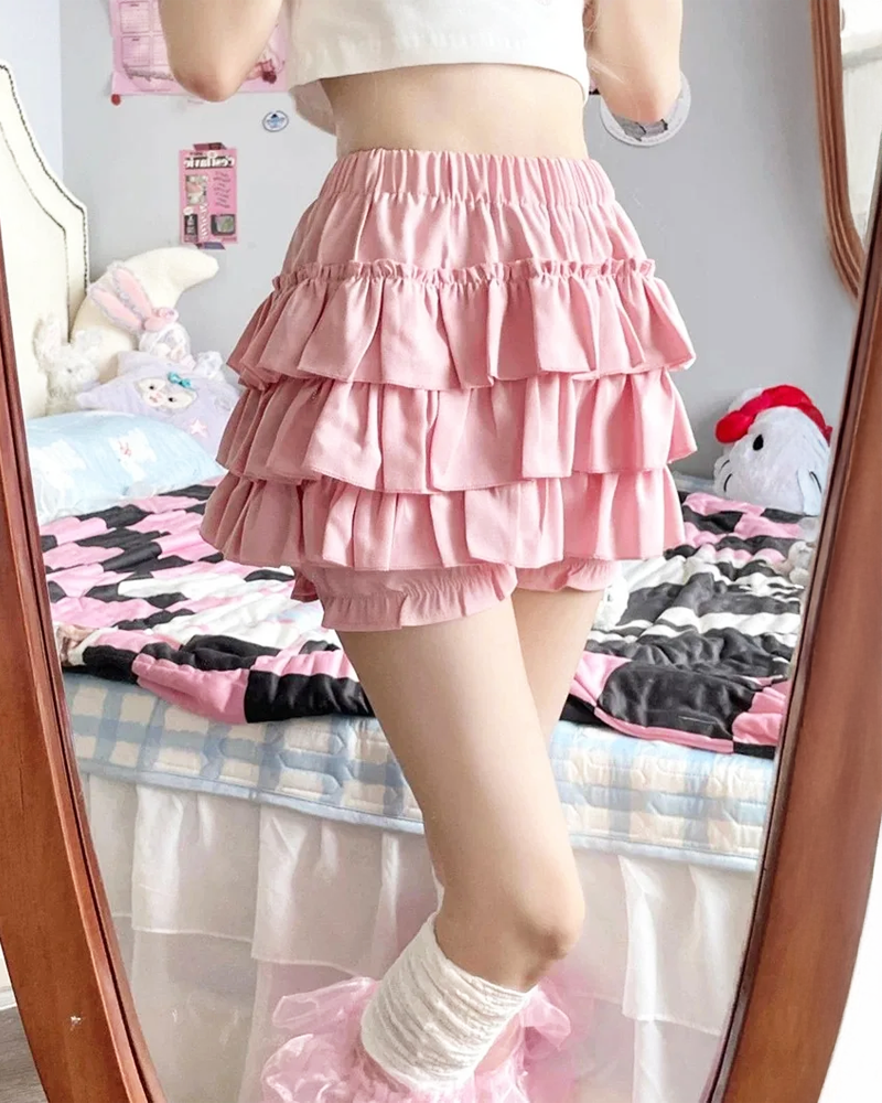 OFFSEAL Pink Ruffle Skirt