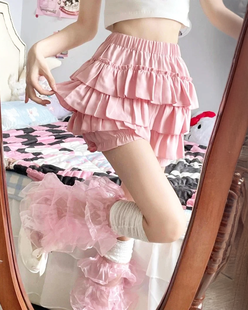 OFFSEAL Pink Ruffle Skirt