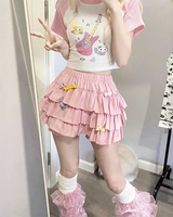 OFFSEAL Pink Ruffle Skirt
