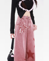OFFSEAL Y2K Pink Star Jeans