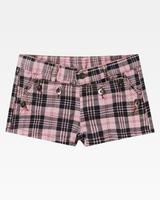 OFFSEAL Plaid Denim Shorts