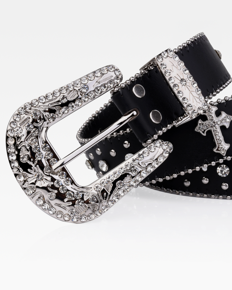 OFFSEAL Rhinestone Cross Belt