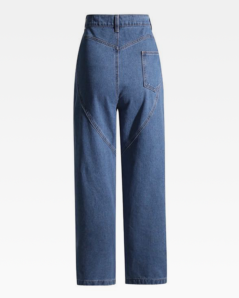 OFFSEAL Rhinestone Cut Out Jeans