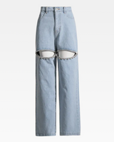 OFFSEAL Rhinestone Cut Out Jeans