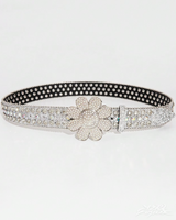OFFSEAL Rhinestone Flower Belt