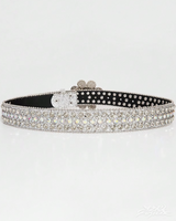 OFFSEAL Rhinestone Flower Belt