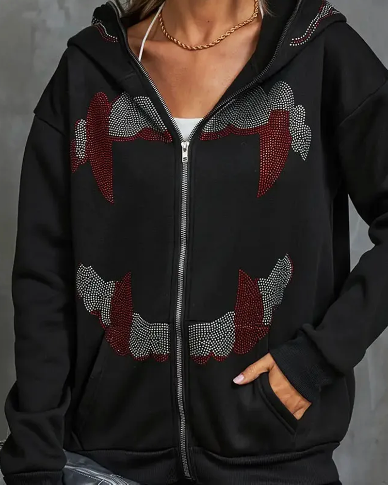 OFFSEAL Y2K Rhinestone Hoodie