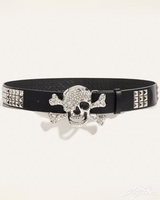 OFFSEAL Rhinestone Skull Belt 2