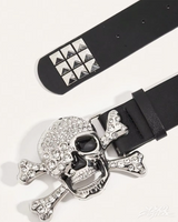 OFFSEAL Rhinestone Skull Belt 2