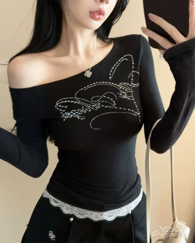 OFFSEAL Y2K Rhinestone Top