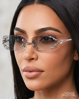OFFSEAL Y2K Rimless Rectangle Sunglasses
