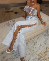 OFFSEAL Side Slit Jeans