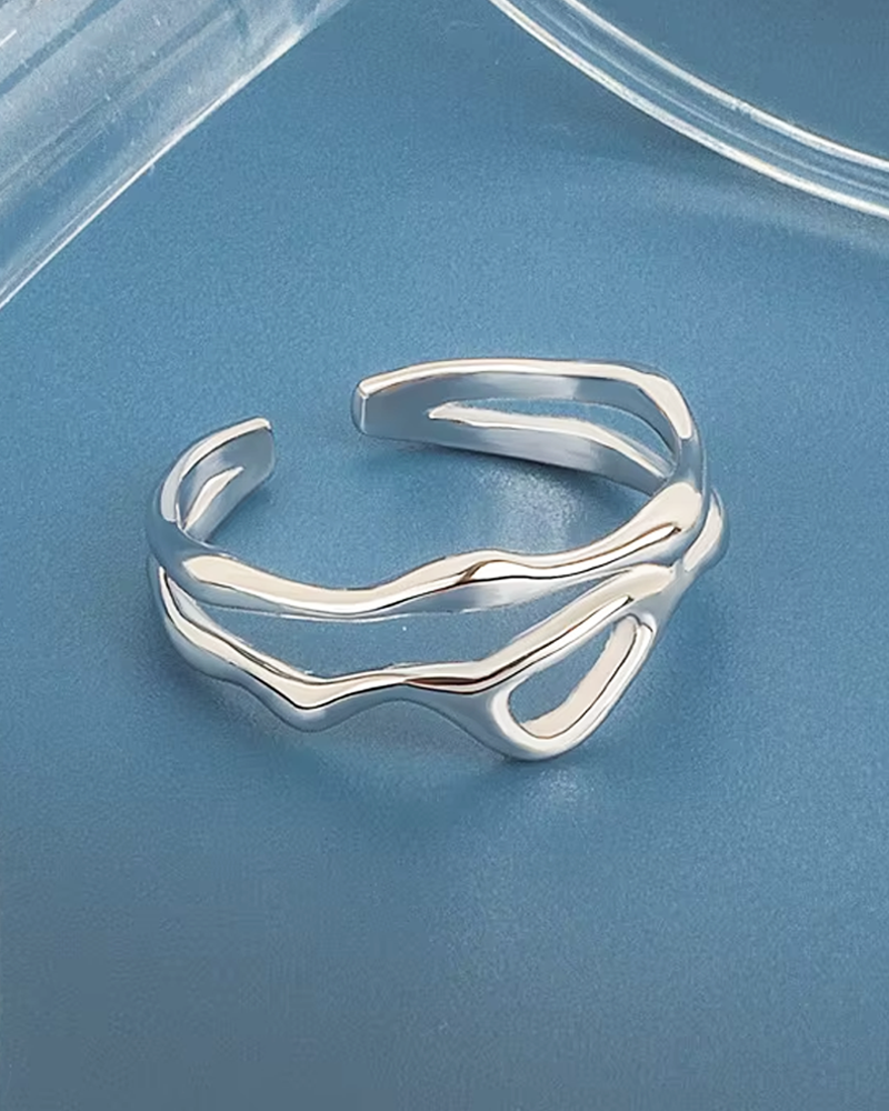 OFFSEAL Y2K Silver Irregular Ring