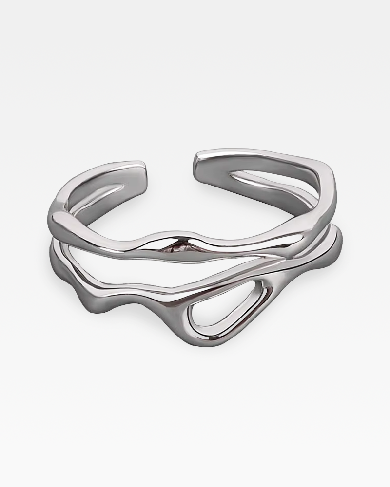 OFFSEAL Y2K Silver Irregular Ring