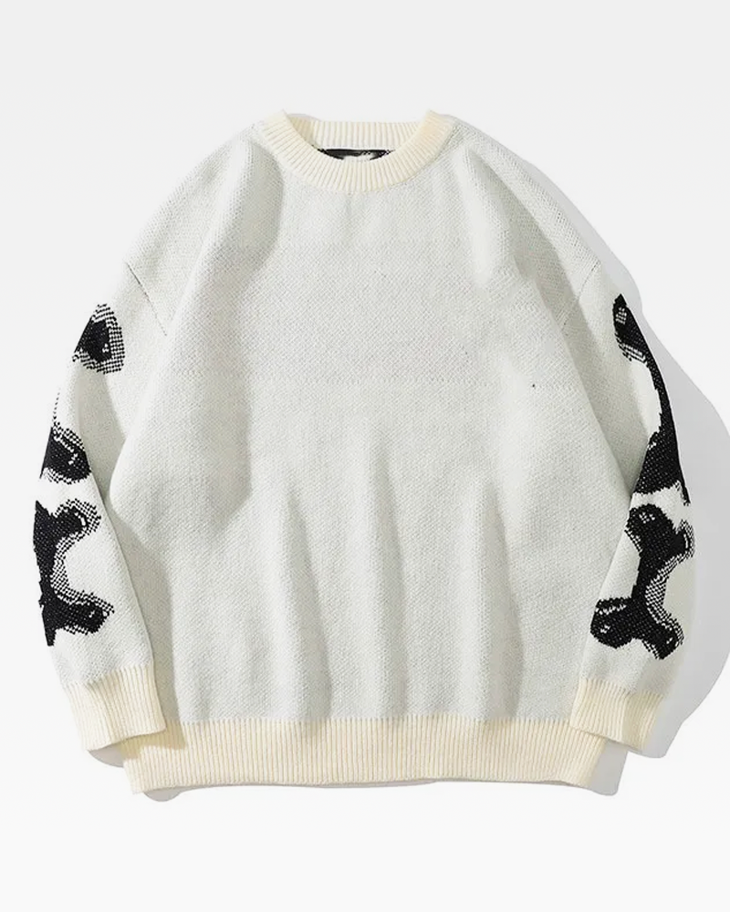 OFFSEAL Skeleton Knit Sweater