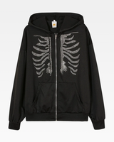 OFFSEAL Skeleton Rhinestone Hoodie