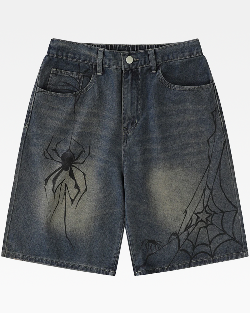 OFFSEAL Spider Denim Shorts