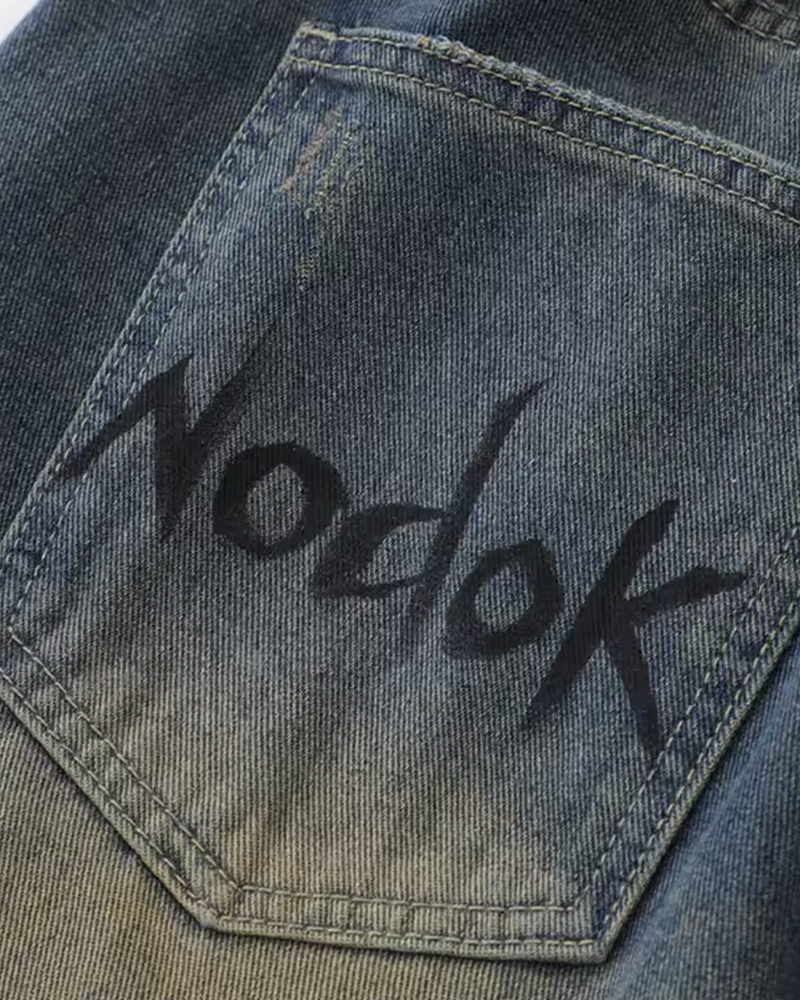 OFFSEAL Spider Denim Shorts