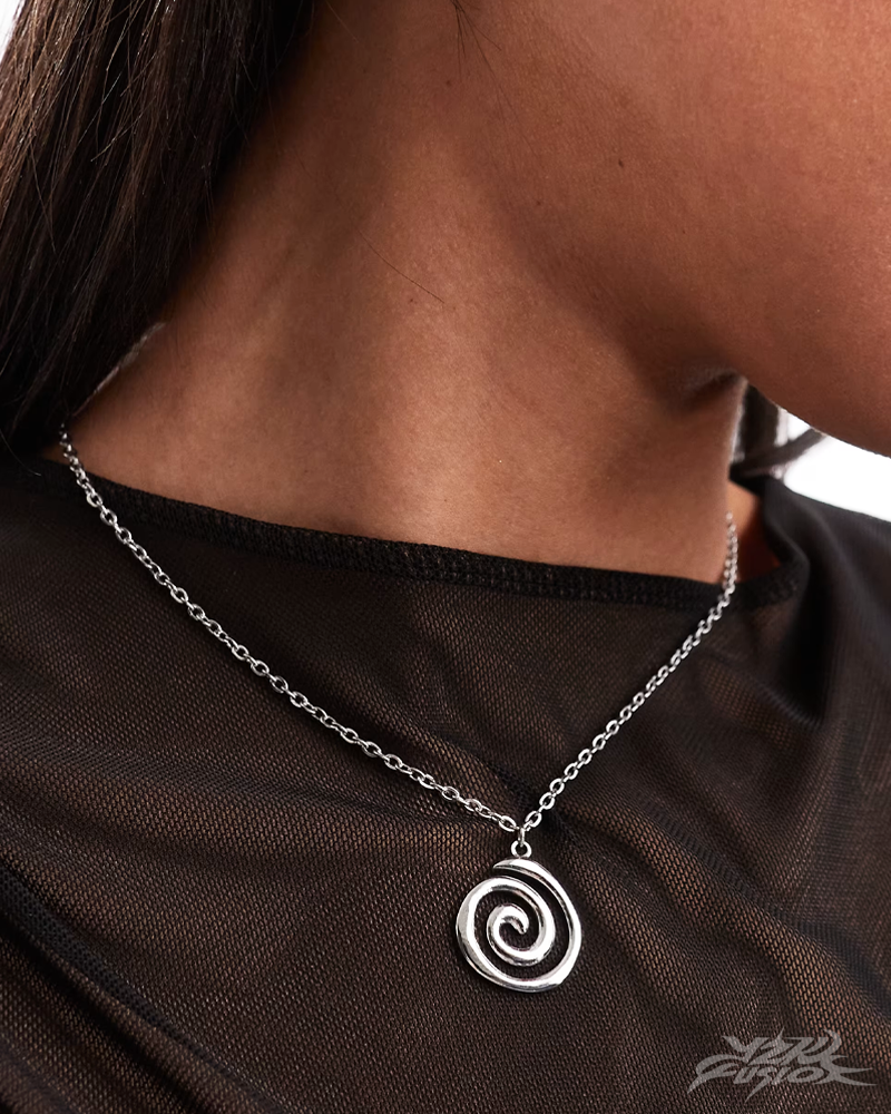 OFFSEAL Y2K Spiral Pendant Necklace