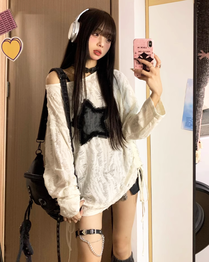 OFFSEAL Star Distressed Sweater