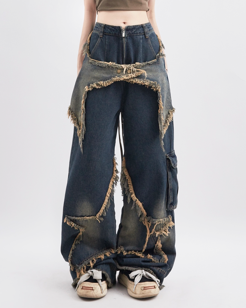 OFFSEAL Y2K Star Detail Jeans