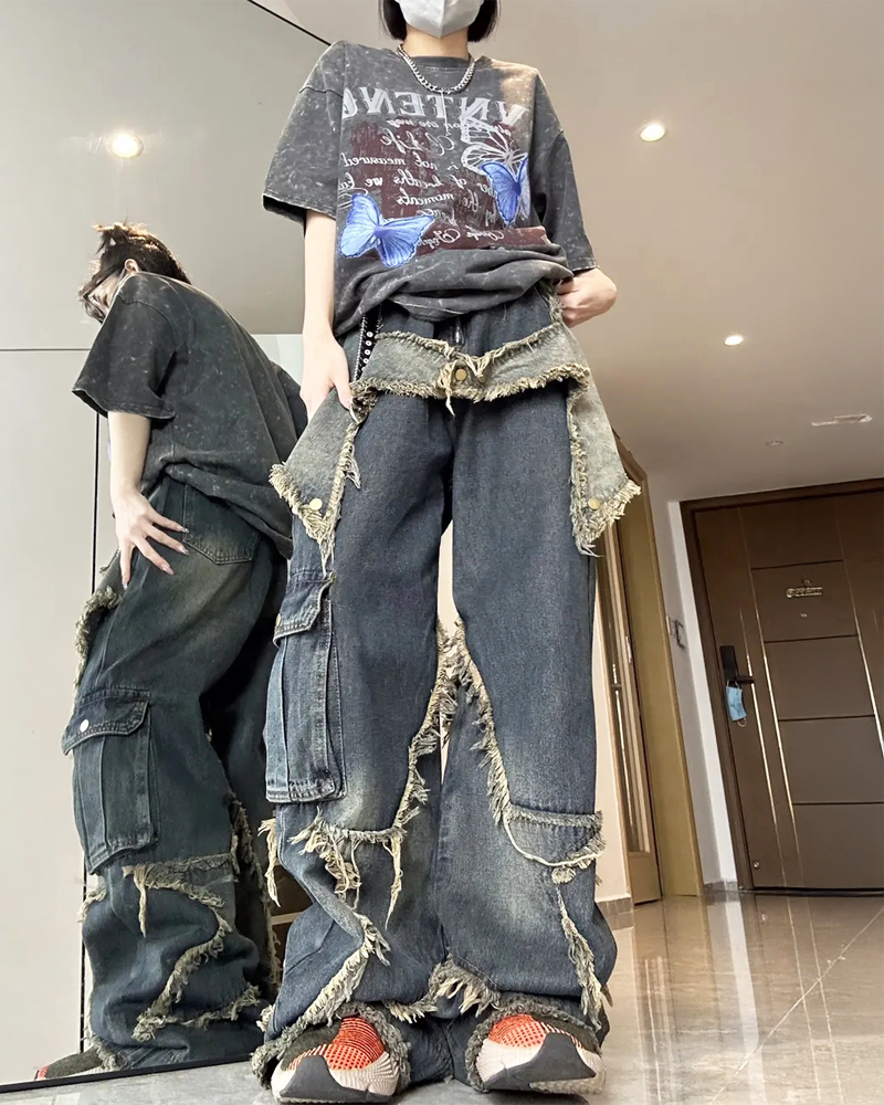 OFFSEAL Y2K Star Detail Jeans