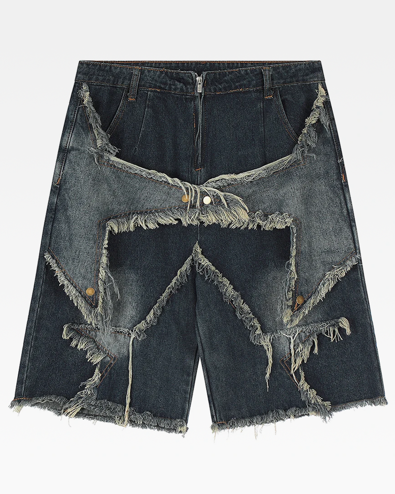 OFFSEAL Star Shorts Denim