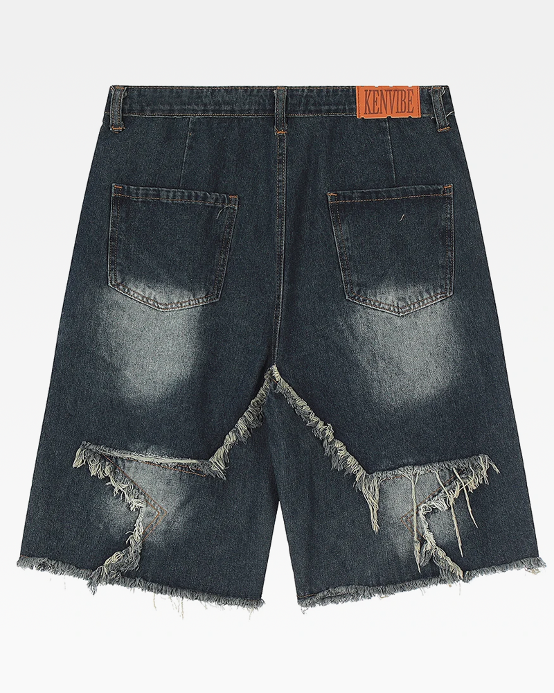 OFFSEAL Star Shorts Denim