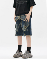 OFFSEAL Star Shorts Denim