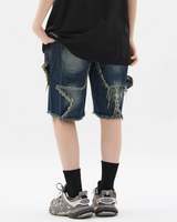 OFFSEAL Star Shorts Denim