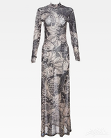 OFFSEAL Tattoo Print Maxi Dress