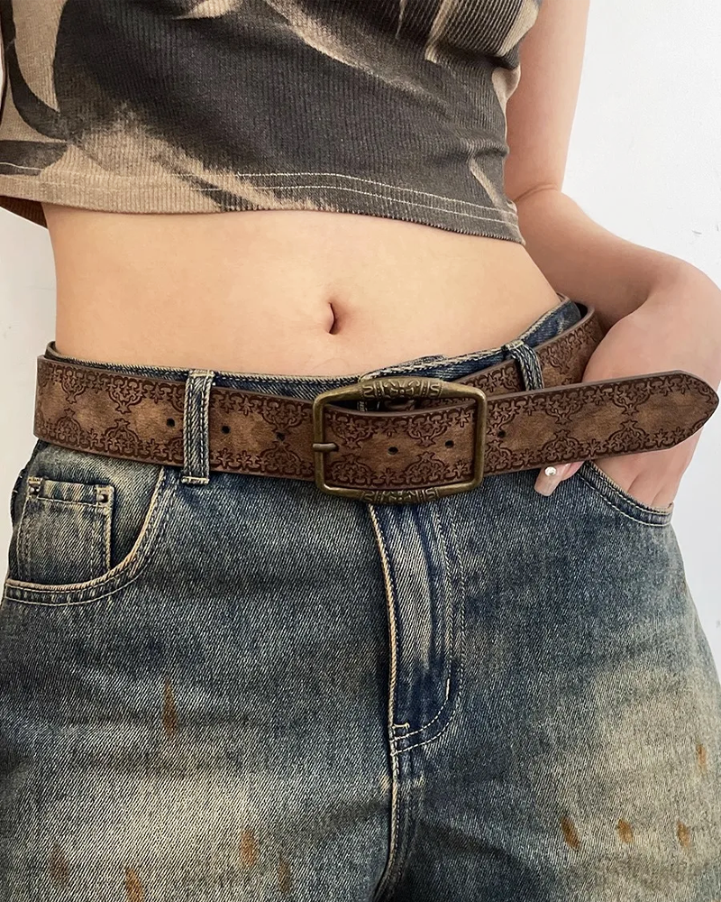 OFFSEAL Y2K Vintage Leather Belt
