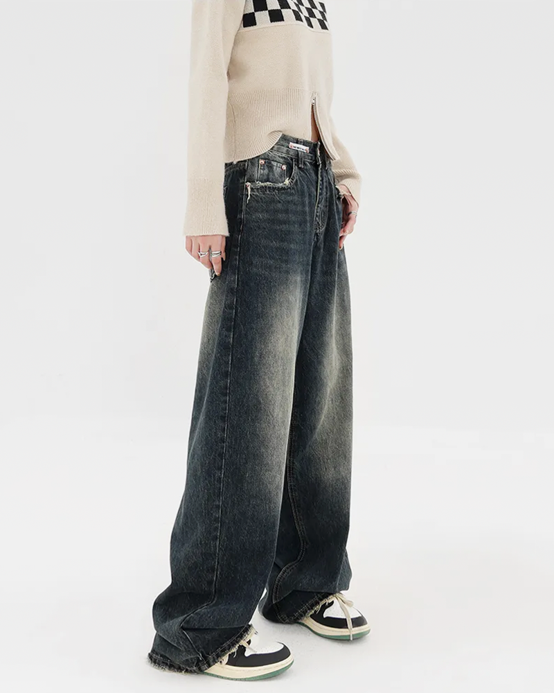 OFFSEAL Washed Baggy Jeans