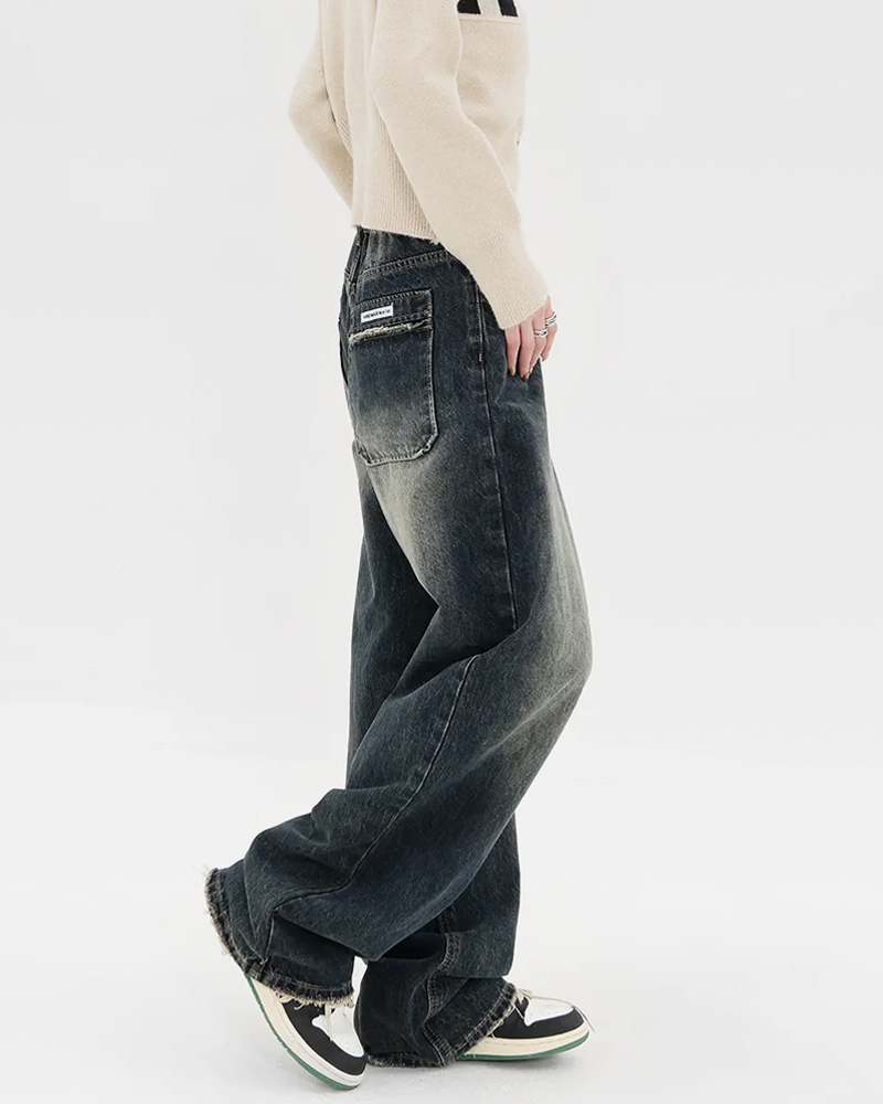 OFFSEAL Washed Baggy Jeans
