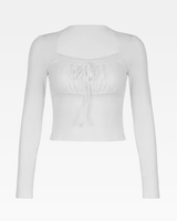 OFFSEAL Y2K White Crop Top Lace Trim