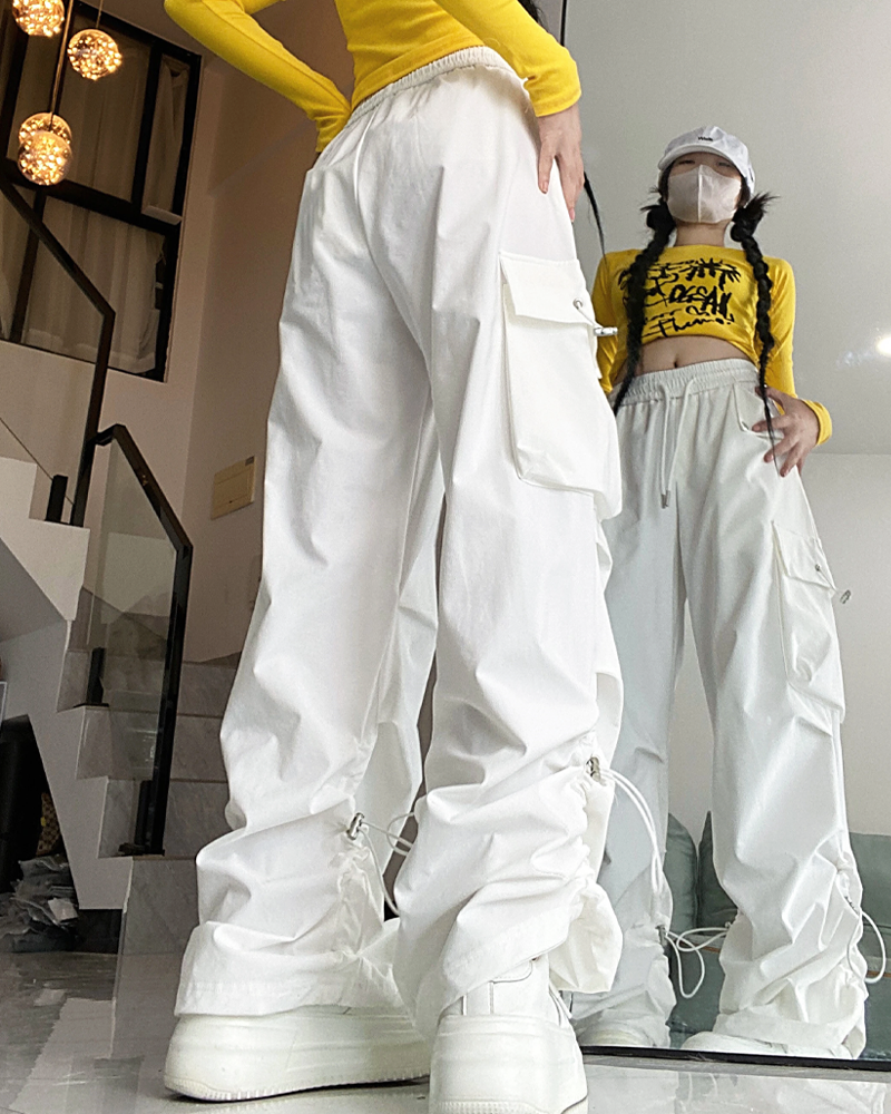 OFFSEAL White Parachute Pants