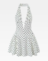 OFFSEAL White Polka Dot Halter Dress