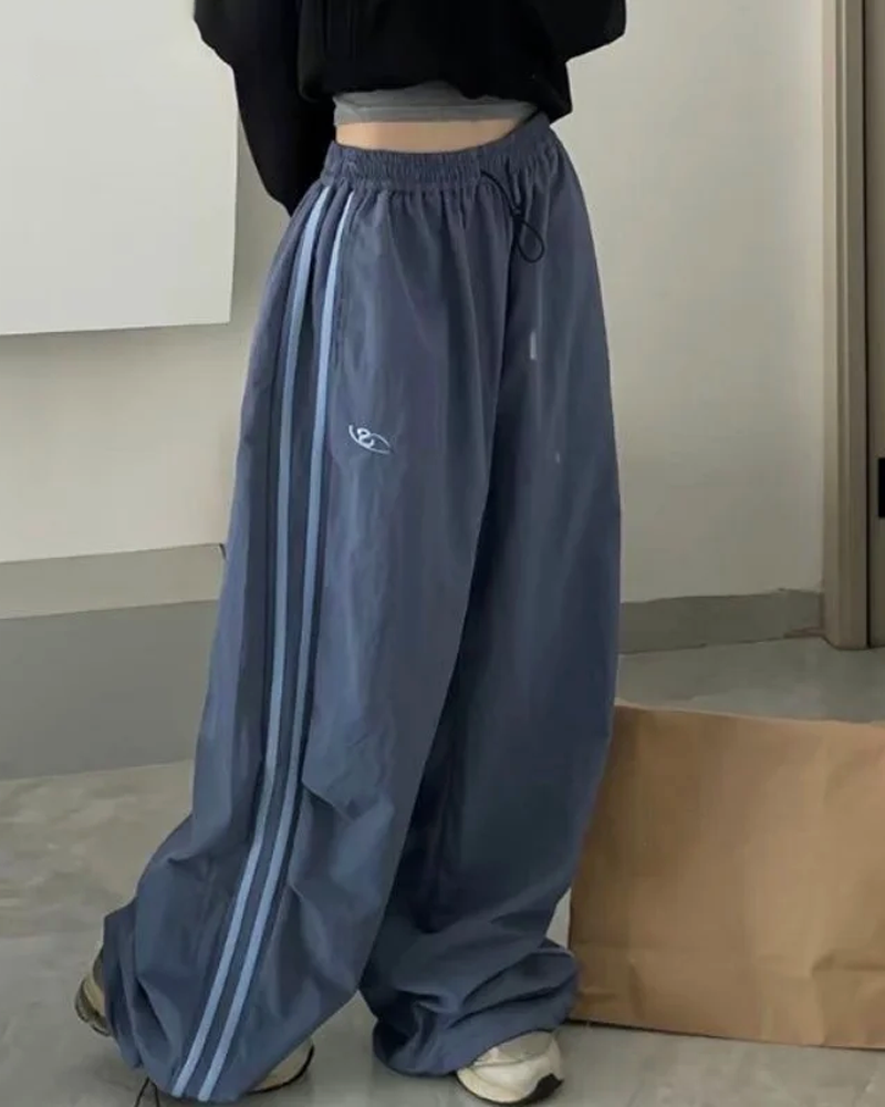 OFFSEAL Y2K Wide Leg Striped Joggers