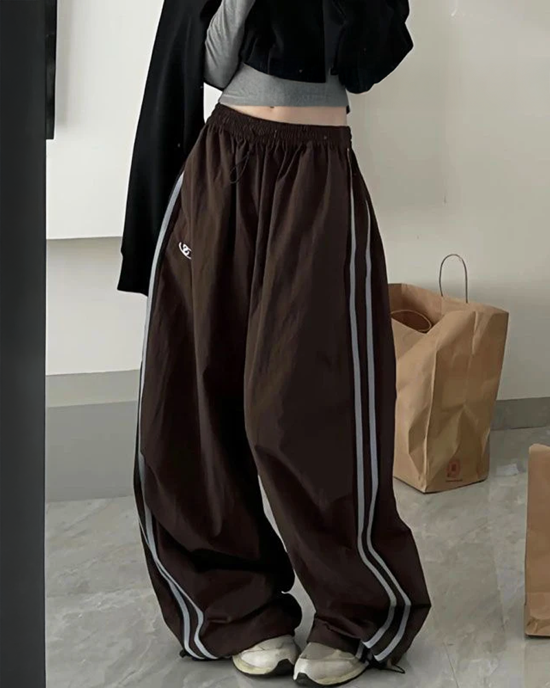 OFFSEAL Y2K Wide Leg Striped Joggers