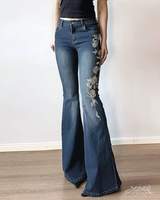 OFFSEAL Women's Floral Embroidered Jeans